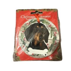 Christmas Dog Ornament Black Dachsund NWT